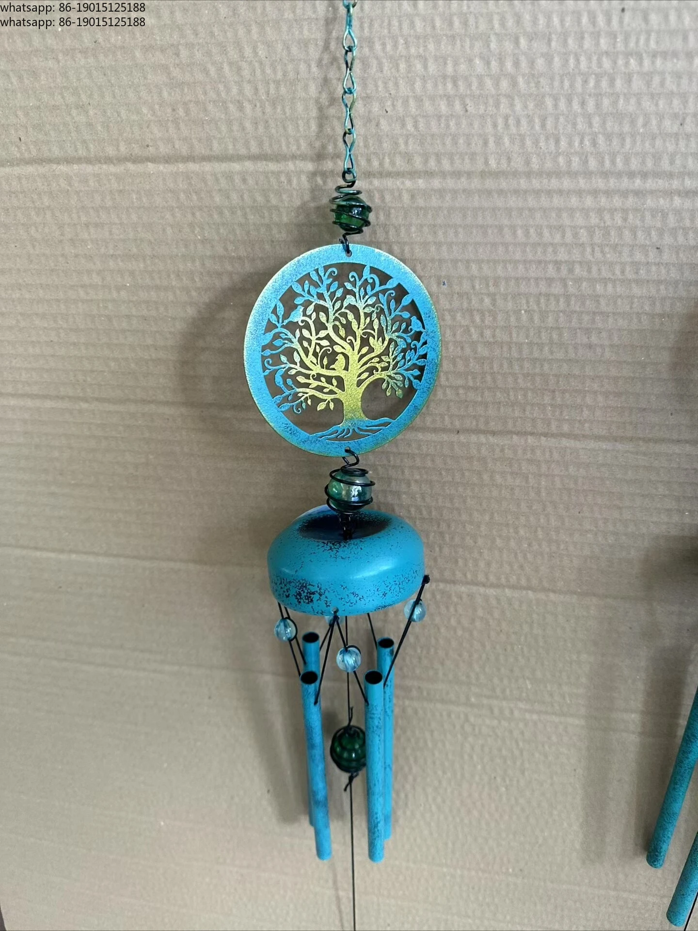 American country style blue retro old wind chimes courtyard outdoor pendant home decoration