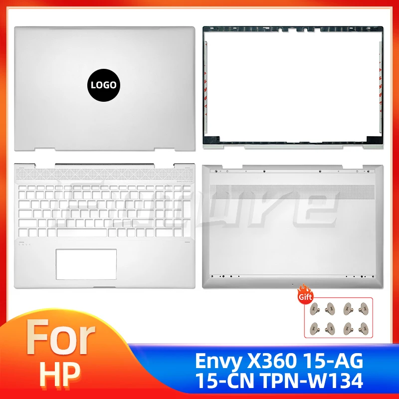 New For HP ENVY X360 15-CN 15-CP 15-AG TPN-W134 LCD Back Cover Bezel Palmrest Upper Bottom Case Housing Shell Silver