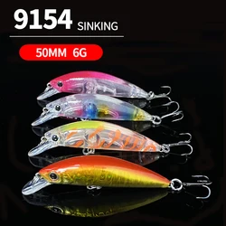 50mm 6g Long Casting Minnow Fishing Lures Artificial Hard Bait Slow Sinking Pesca Wobblers Seawater Trout Bass Swimbait Supplies