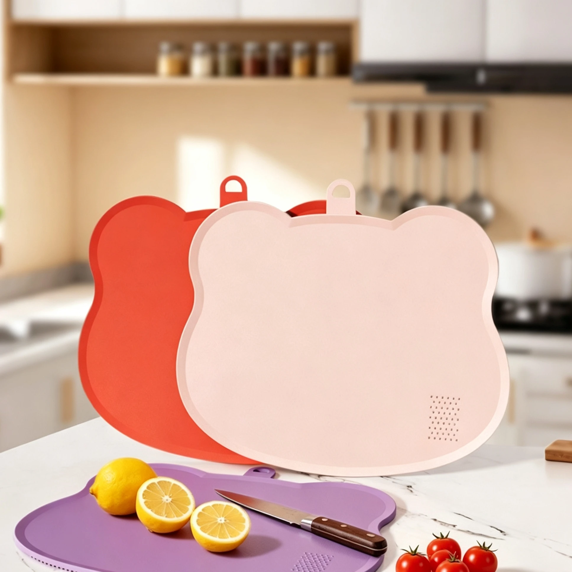 Food Grade TPU Cutting Board Anti‑Bacterial Anti‑Mildew Thickened Non‑Slip Double‑Sided Chopping Mat With Hanging Hole Kitchen