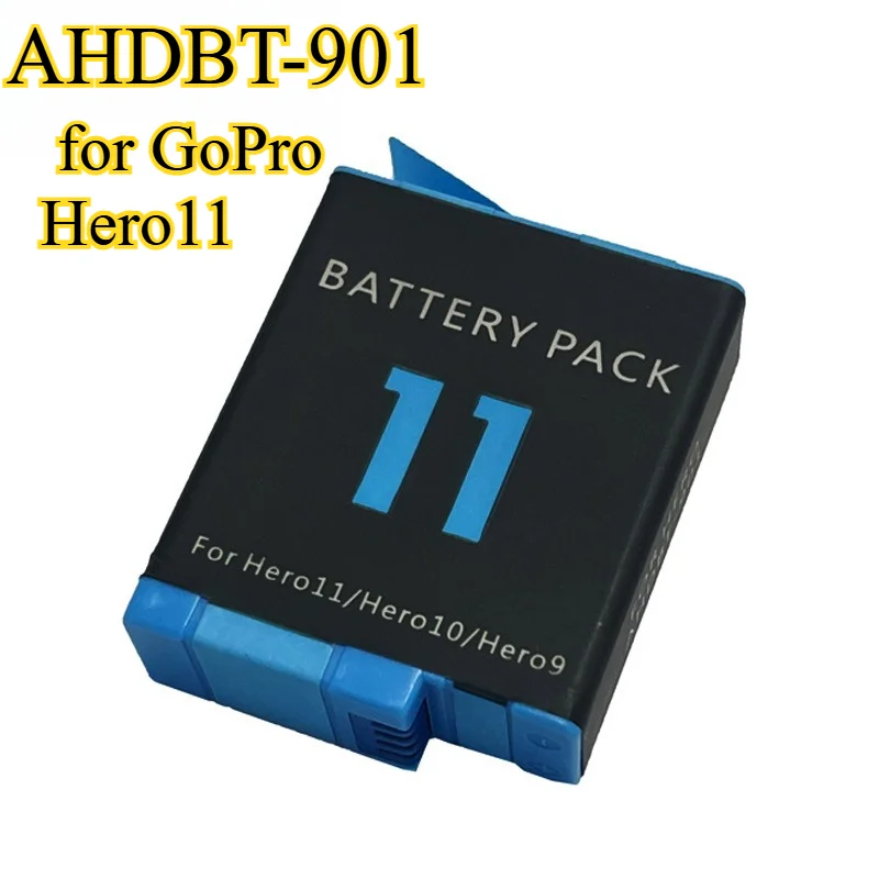 AHDBT-901 1800mAh 배터리 (고프로 히어로11/10/9 호환) 40% 추가 사용시간 USB-C PD 30W 고속 충전 익스트림 스포츠 파워 배터리