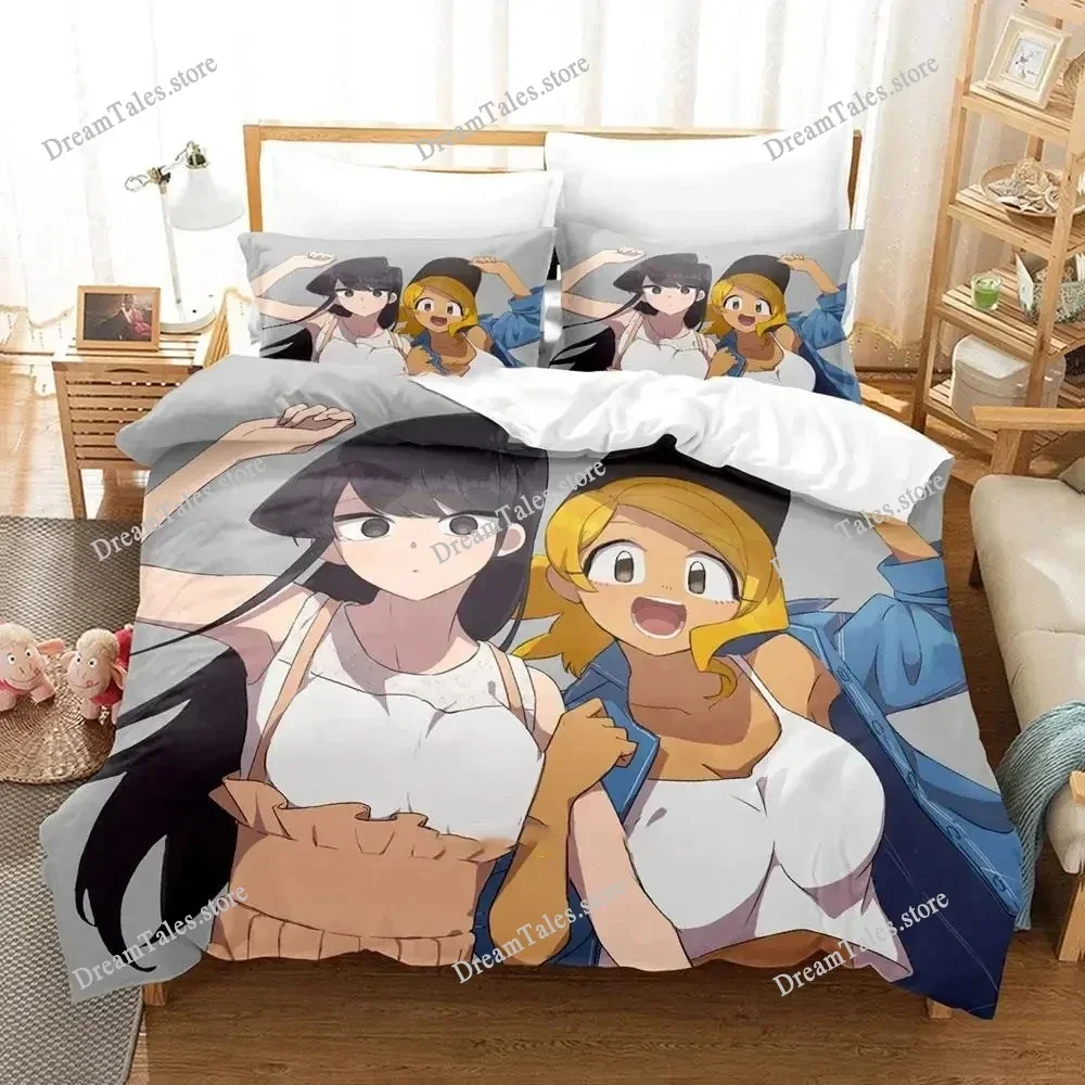 Komi Can't Communicate Cartoon Poster Sheets Quilt Covers Bedding Dormitory Sheets Bedding Set Soft Warm Bedding Set Luxury Gift