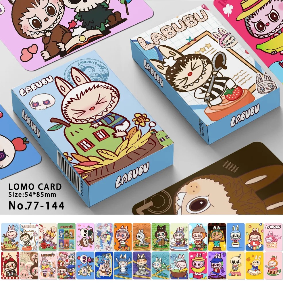 30pcs Cartoon Cute Labubu Monster Lomo Card Stickers Pack Children's DIY Sticker Toys Gift Classic Animation Collection Cards