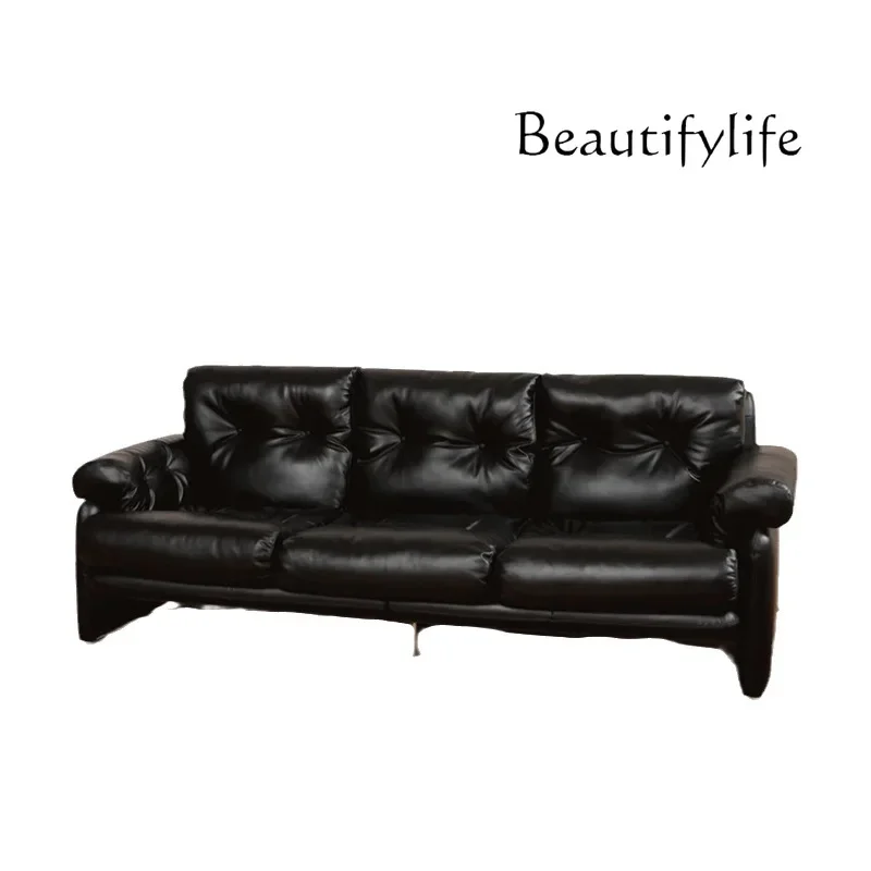 X35 French Antique Straight Row Sofa Household Small Apartment Technology Leather Leisure Sofa تحف كبيره للمنزل