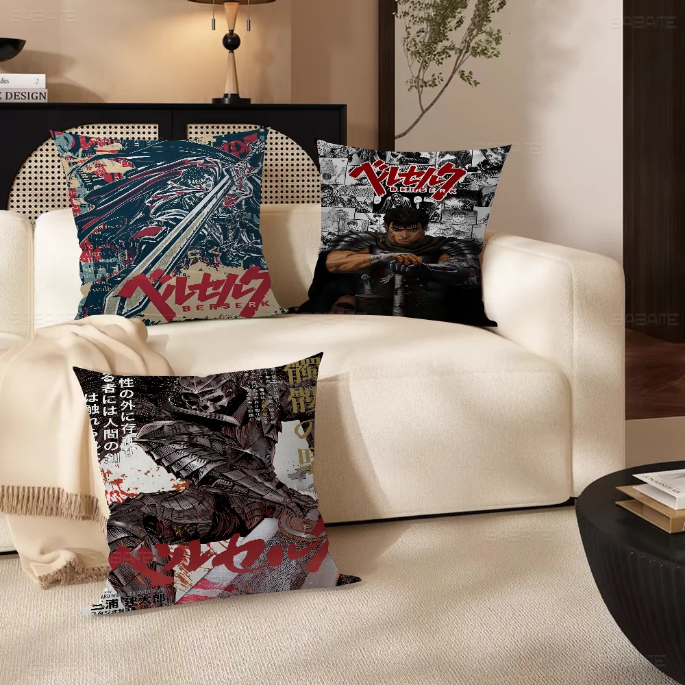 1PC Anime B-berserk Cushion Cover Pillowcase Upholstery Sofa Throw Pillow Home Decor Pillowcas