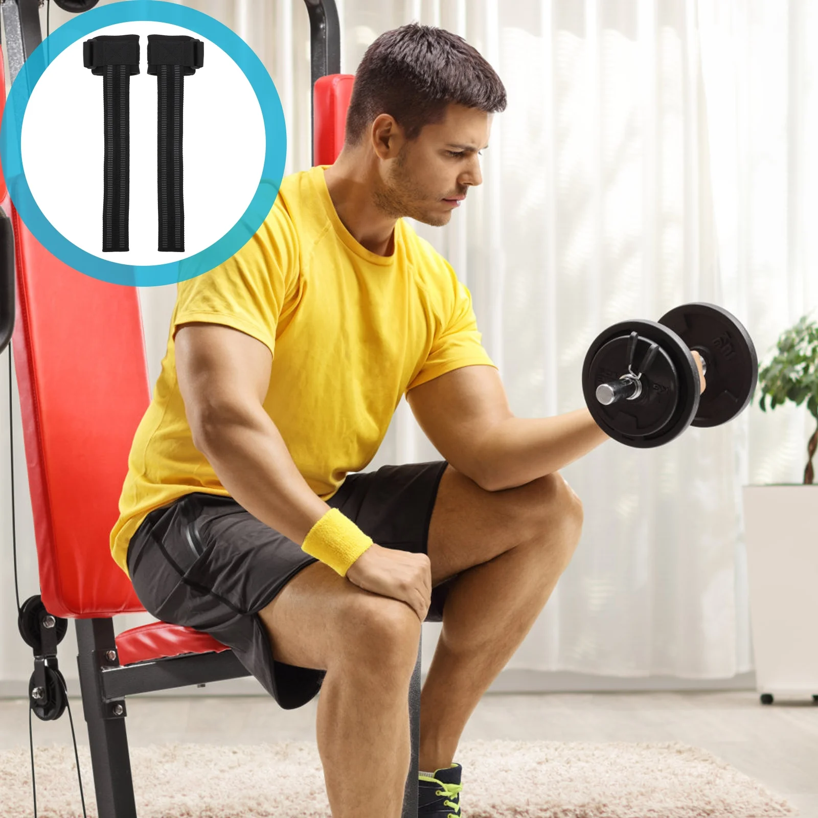 

1 Pair Anti-Slip Wrist Support Lightweight Breathable Fitness Strap For Gym Training Weight Lifting Pull-Up Workout Sports