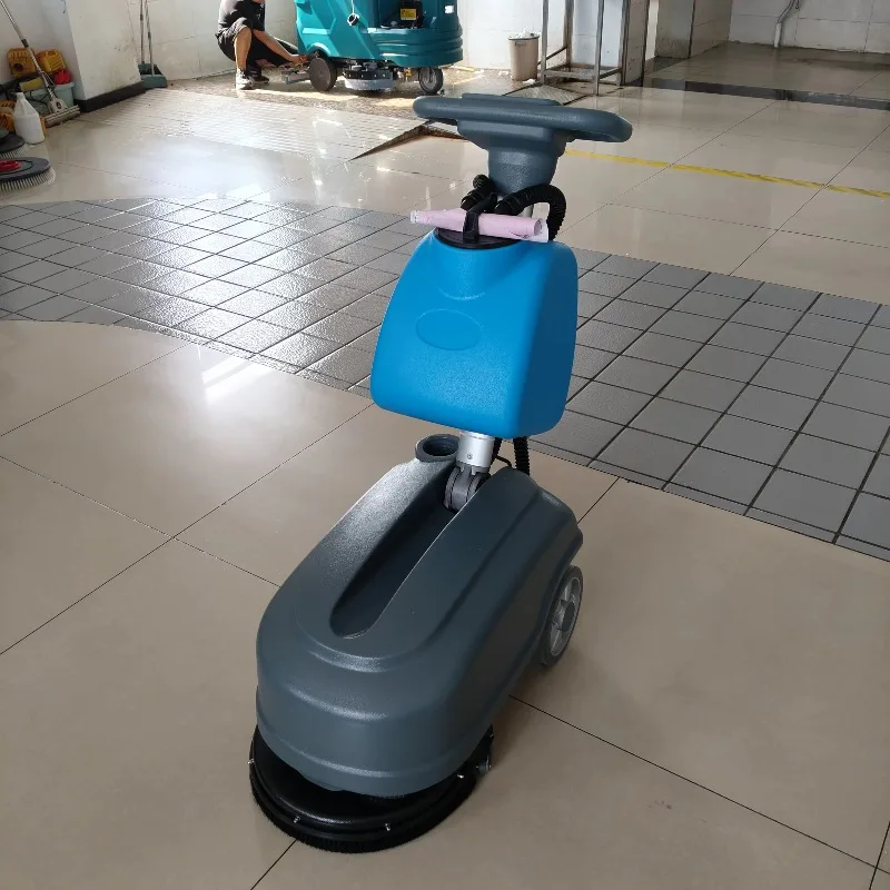 Walk Behind Floor Scrubber 24V Cordless 15 Gallon Tank Hand Push Scrubber Dryer for Commercial Retail Store Maintenance