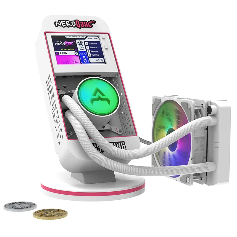 Bitaxe NerdQaxe++ 4.8TH/s BTC Minatore singolo Home Eternal Miner con metodo di raffreddamento ad acqua