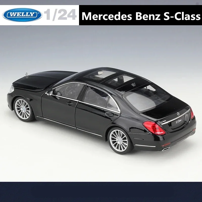 1:24 WELLY Mercedes Benz S-Class  Alloy Car Diecast Model Metal Toy Vehicle Car Model Simulation Collection Kids Gifts Boys