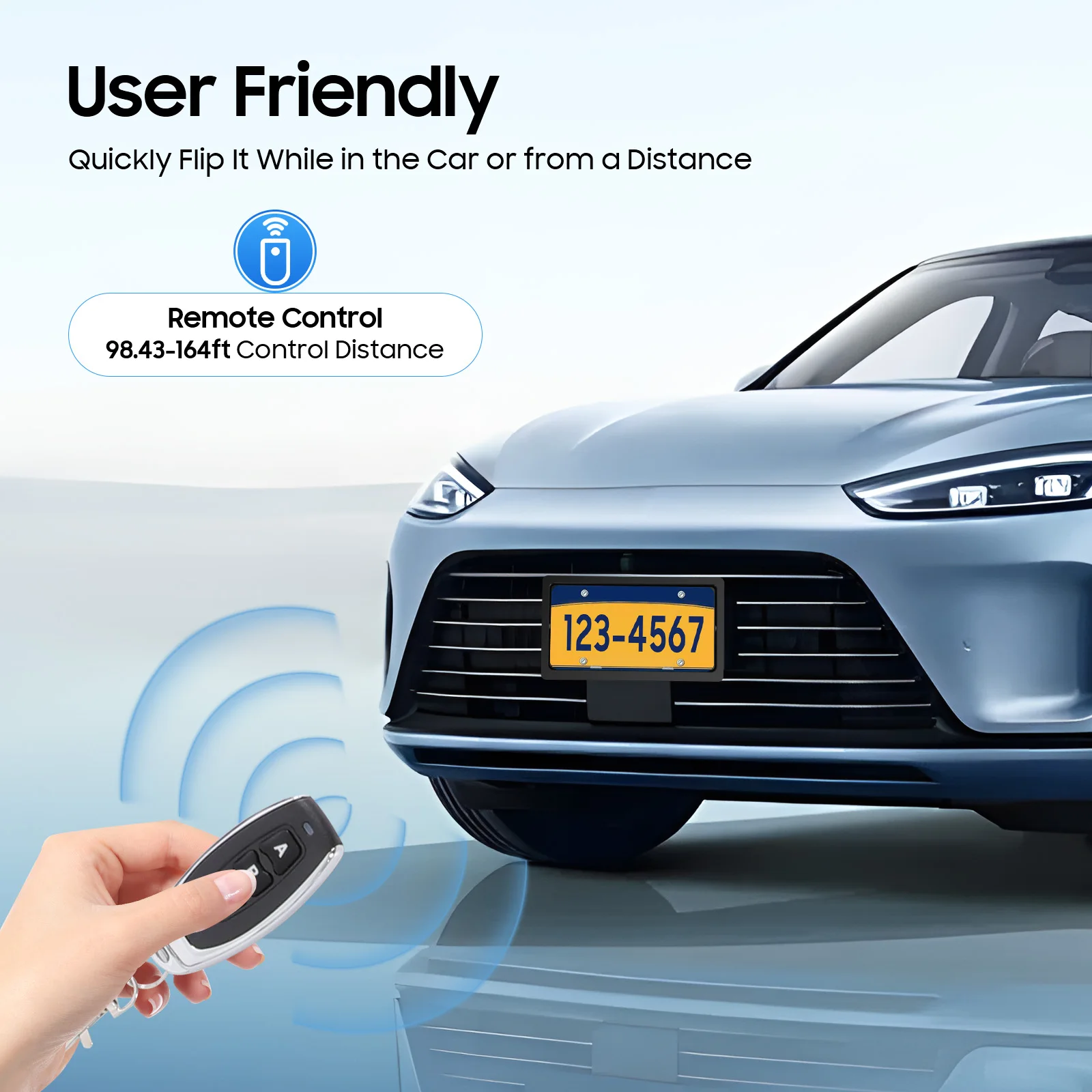 Waterproof Electric License Plate Frame Flipper Remote Control Bracket, 2 Pack