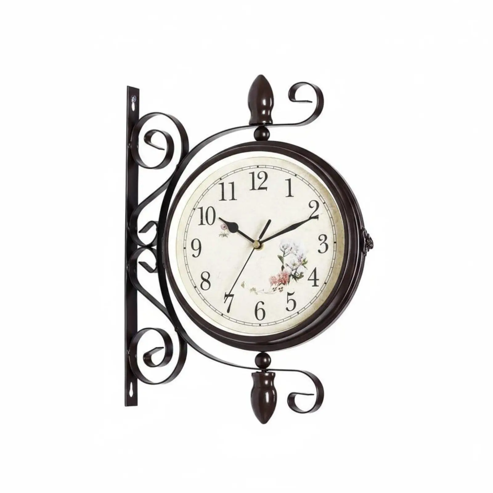 Double Sided Hanging Clock Easy to Timeless Rustic Double Sided Clock Rust Resistant