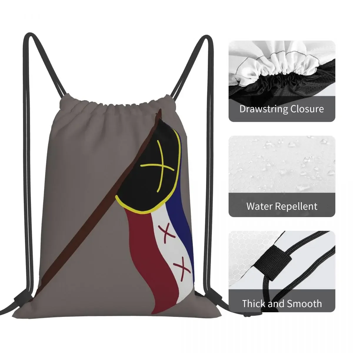 Mochila con bandera de L'manburg, bolsa portátil con cordón, bolsillo para artículos diversos, bolsa de libros para estudiantes de viaje