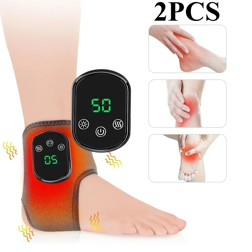 

1/2PCS Foot Heat Massager Hot Compresses Vibration Massager Breathable Material USB Foot and Ankle Joint Hot Compress Protection