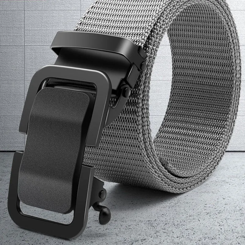 140cm Extended Canvas Woven Metal Automatic Buckle Without Teeth Buckle For Men And Women's Tactical Training Simple Waist Belt