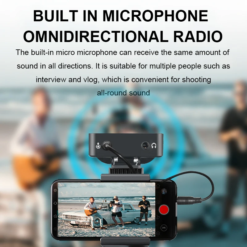 Portable Audio Video Recording UHF Wireless Microphone For Phone Live Broadcast Gaming Microfone Vlogging/DSLR Camera/Mobile mic