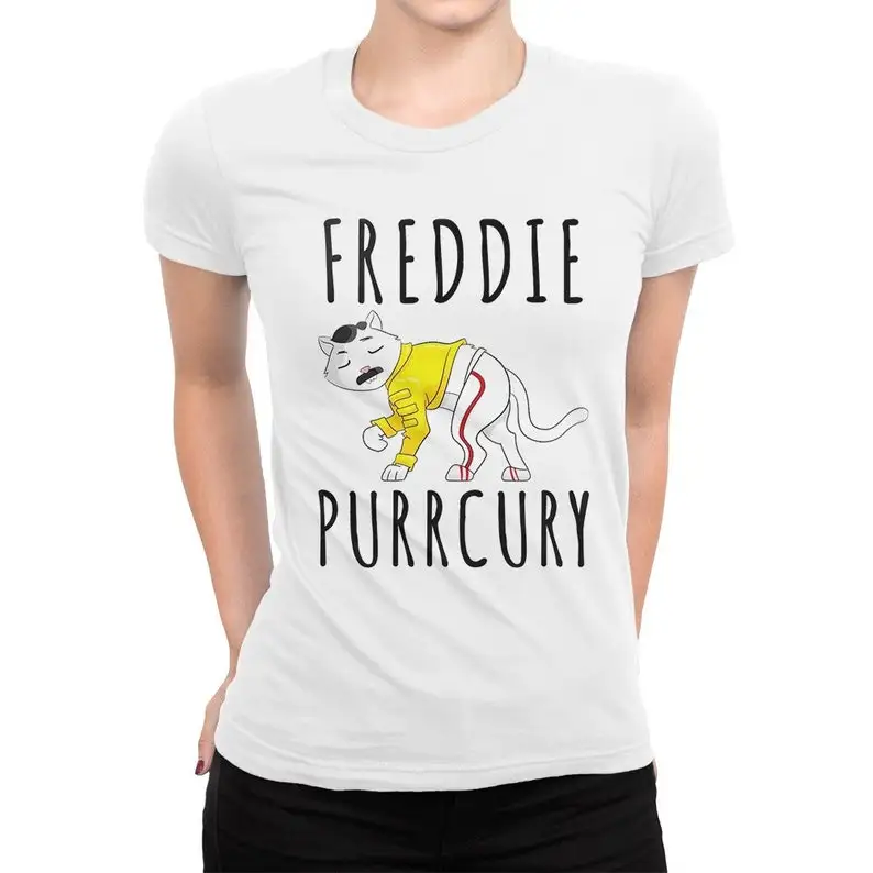 Freddie Purrcury Funny T-Shirt, Freddie Mercury Shirt, Men's Women's Sizes (met-163)