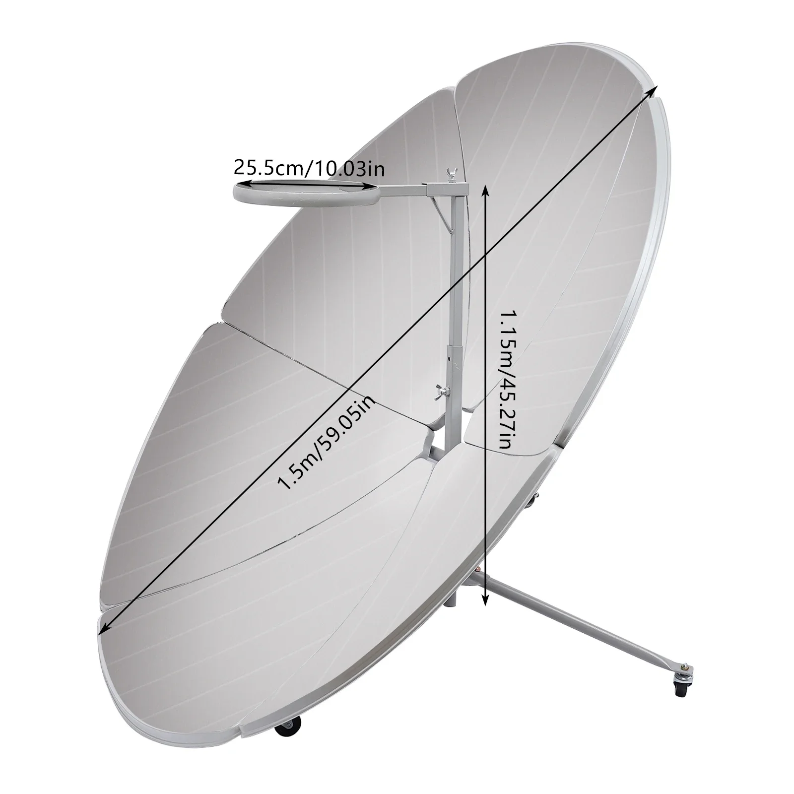 

1800W Portable Solar Cooker Parabolic Solar Oven Outdoor Camping BBQ Cooking Food Concentrated Heat Tool, 1.5 Meters in Diameter