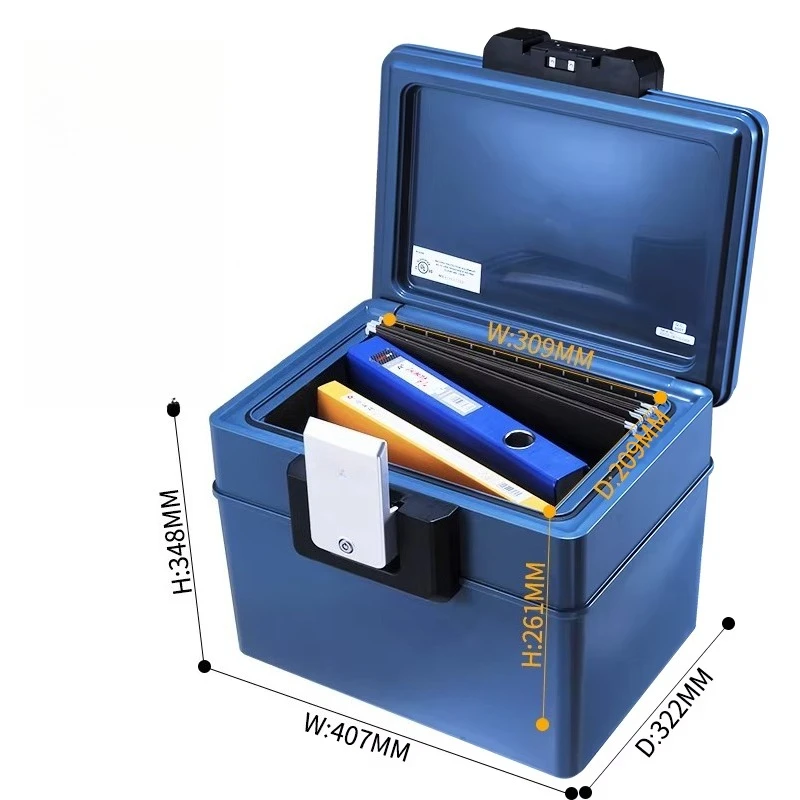 Waterproof Fireproof A4 File Folder Safety Document Box with Password Lock