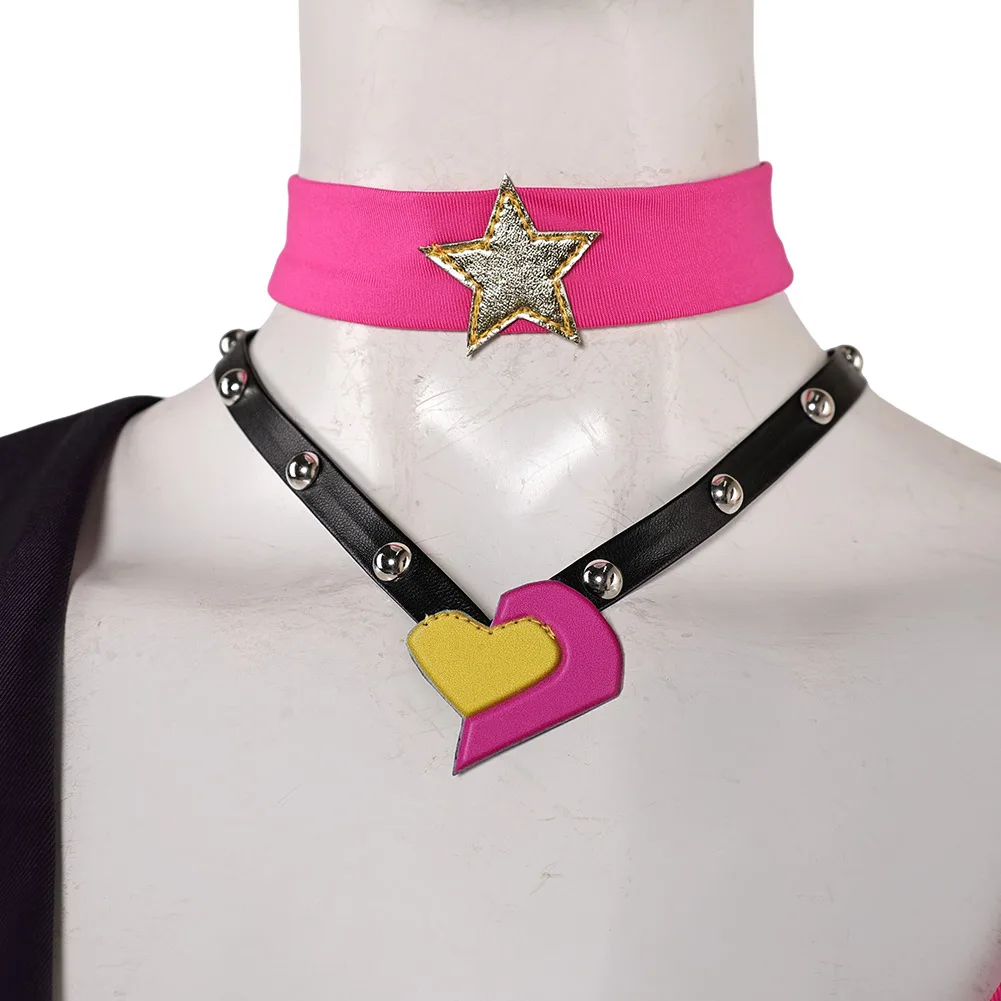 Arcane Jinx Cosplay Fantasia Valentine’s Day Costume Disguise for Women Girls Skirt Roleplay Outfits Halloween Carnival Suit