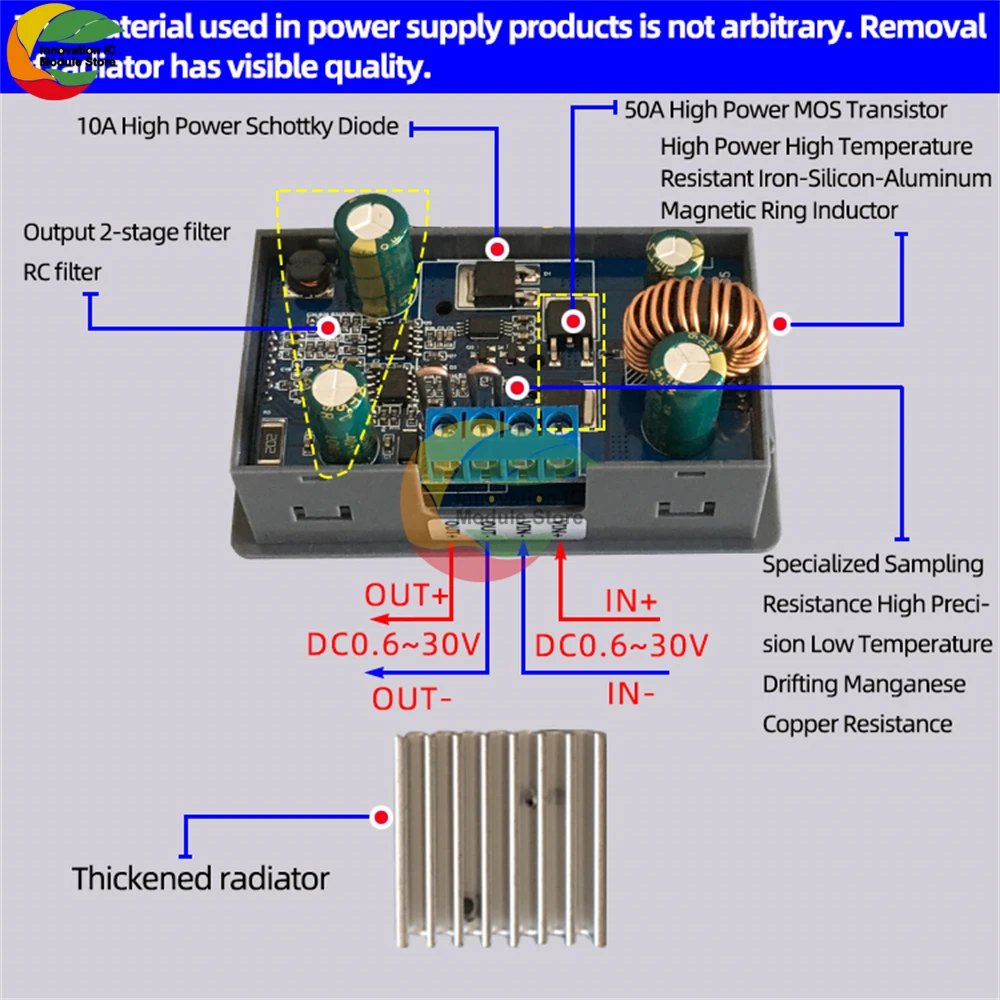 SK35CNC Buck-boost Adjustable DC Voltage Regulator 6-36V 80W Solar Charging Voltage Constant Current Power Supply Module