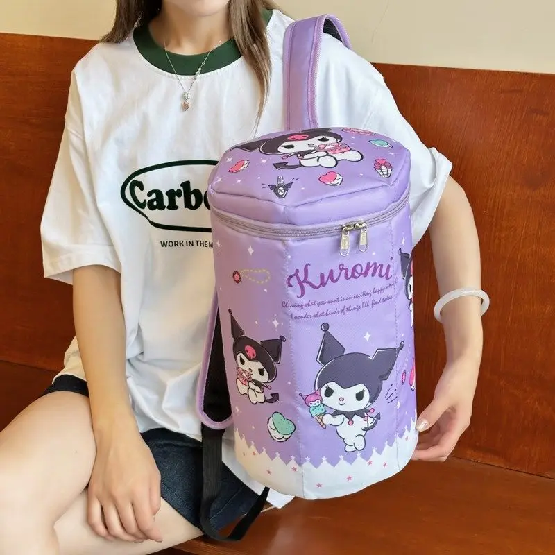 

Kawaii Kuromi Sanrio Student Cute Backpacks Children Cartoon Racket Bag Zipper Storage Schoolbag Birthday Gift for Girls