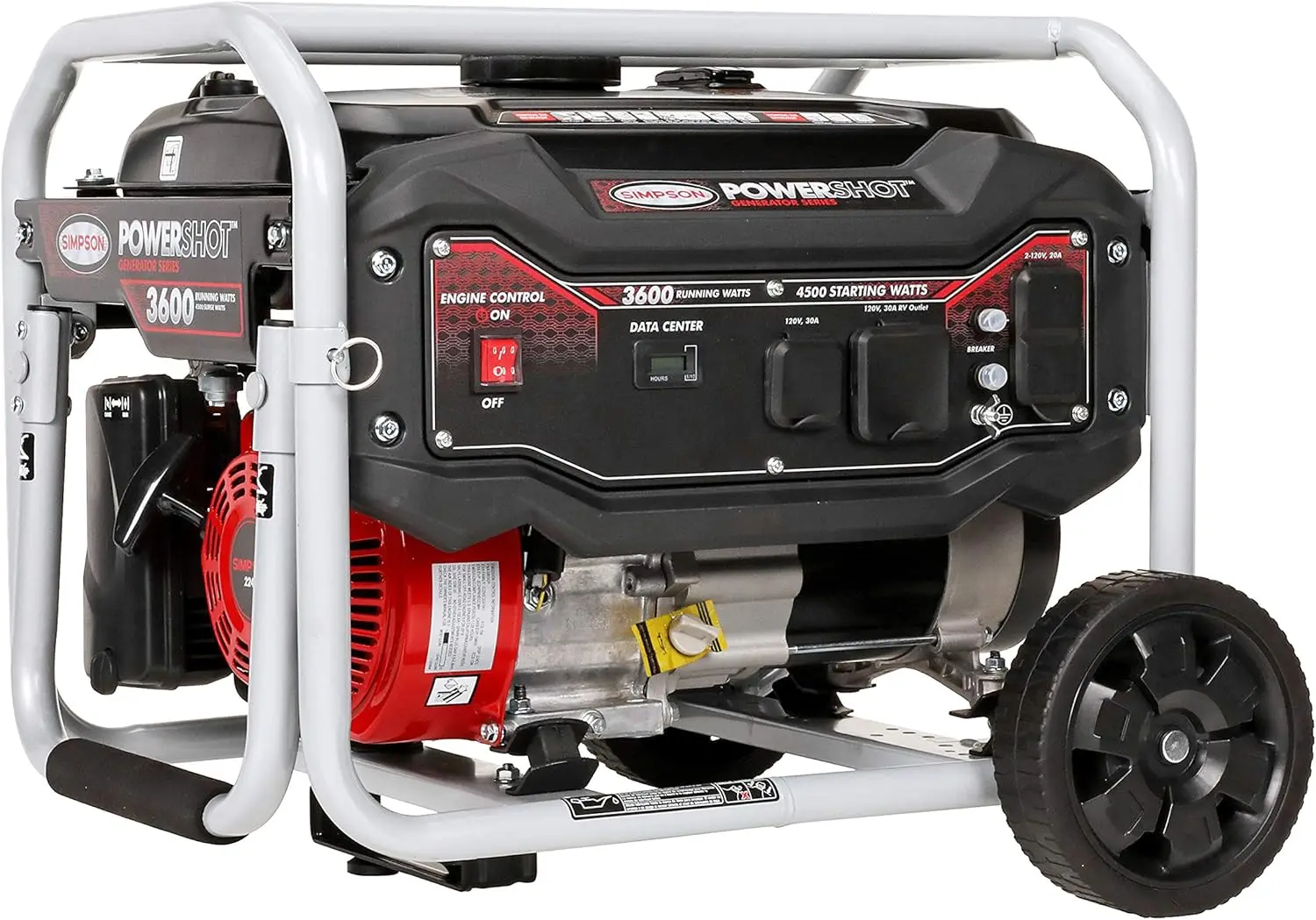 

SIMPSON PowerShot Portable 3,600 Watt Generator with Roll Cage Frame Protection and Low Oil Shutdown Feature for Out