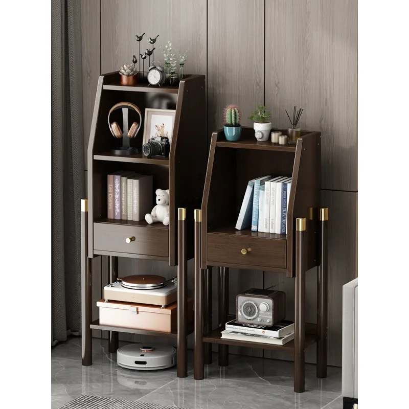 

Small bookshelf shelf Floor-to-ceiling small bookcase Living room TV side cabinet High-end bedside locker Wall corner cabinet Ho