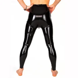 100% Nature Latex Leggings with Front Sheath for Men Latex Rubber Tight Body No Socks