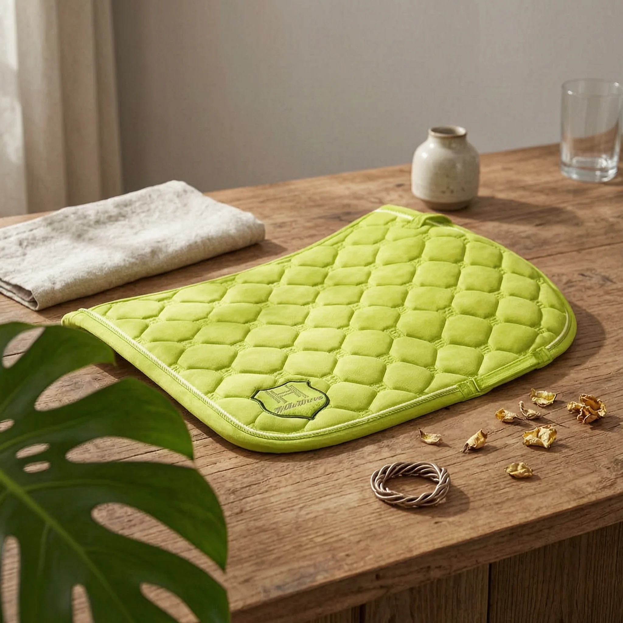 Saddle Pad with Piping Padded Quilted Saddle Pad Numnah Shock Absorbing Tack Impact Dampening for Equestrians, Horse Riding