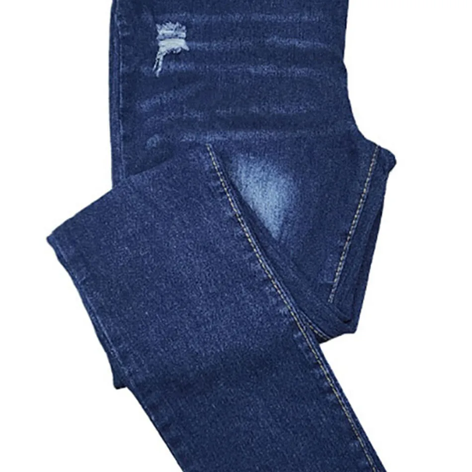 Eleganti pantaloni Jeans premaman a vita alta e fascia addominale strappati e comodi Denim elasticizzato Slim Fit per la primavera e l'autunno