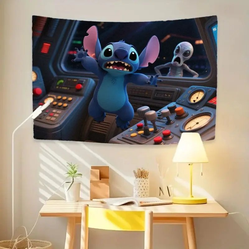 Tapiz de alienígena de punto de dibujos animados, arte de pared colorido, decoración del hogar, sala de estar, dormitorio, regalo para fanáticos de la animación de Disney, 1 ud.