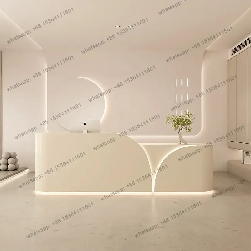 Beauty Salon Reception Desks Elegant Checkout Modern Service Counter Reception Desks Luxury Welcome Bureau Industrial Furniture