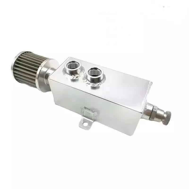 

1L Aluminum Oil Catch Can Tank Fuel Tank With Breather & Filter Drain Tap