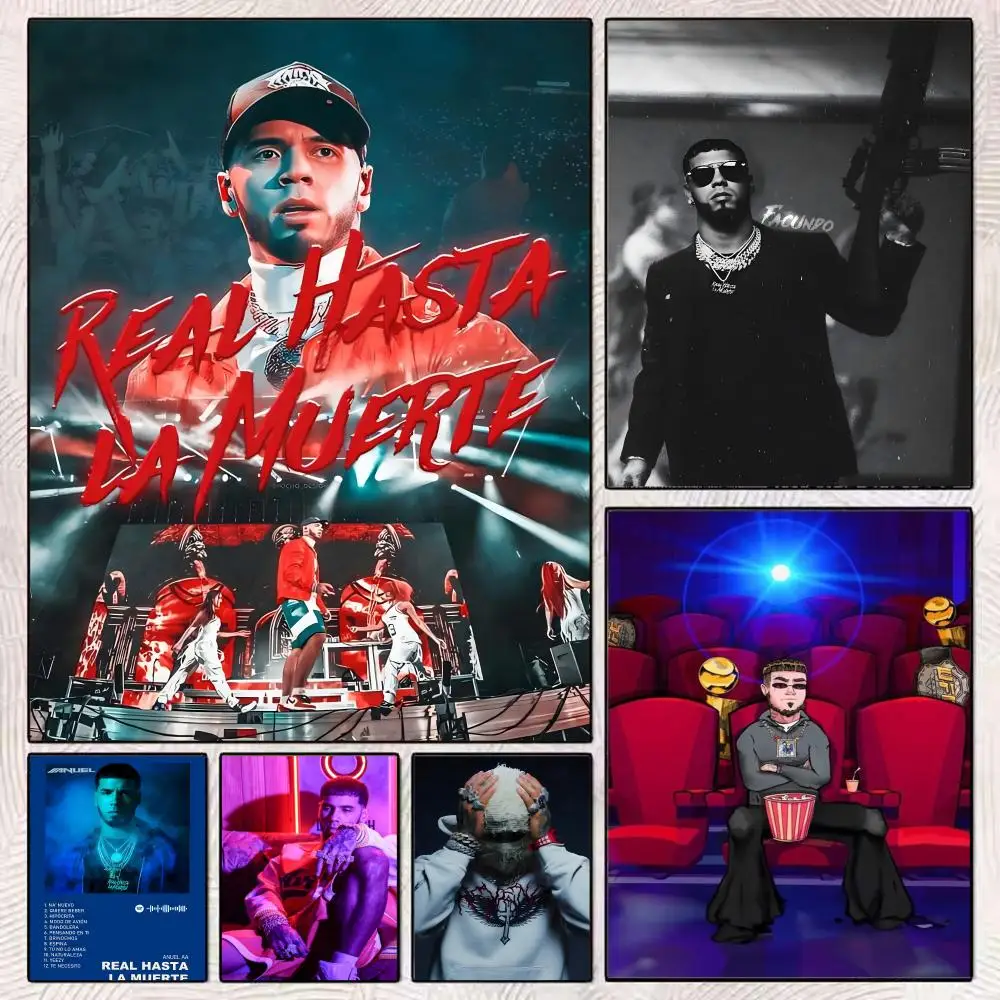 

A-Anuel AA Rapper Real Poster HD Art Mural Wallart Poster for Home Room Decoration DIY Vintage Print Decor
