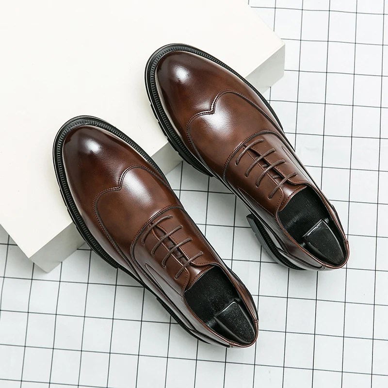 

New Blok Groom's Wedding Handsome Height Increasing Men Shoes Fashionable Breathable Business High-end Casual Formal Shoes