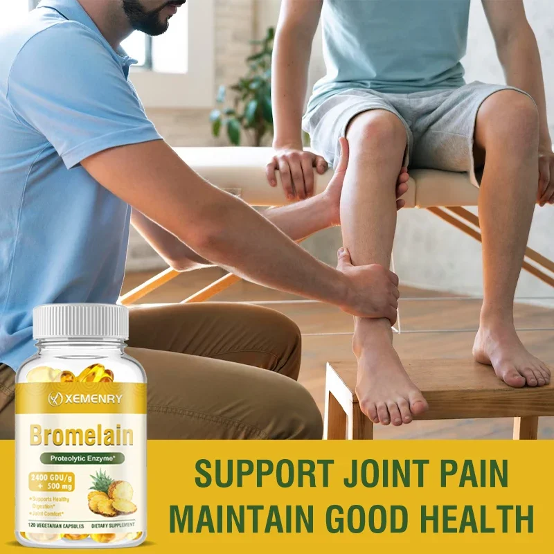 Bromelain (Natural Proteolytic Enzyme) 2400 GDU/g - 500 Mg, Natural Proteolytic Enzyme, 120 Vegetarian Capsules