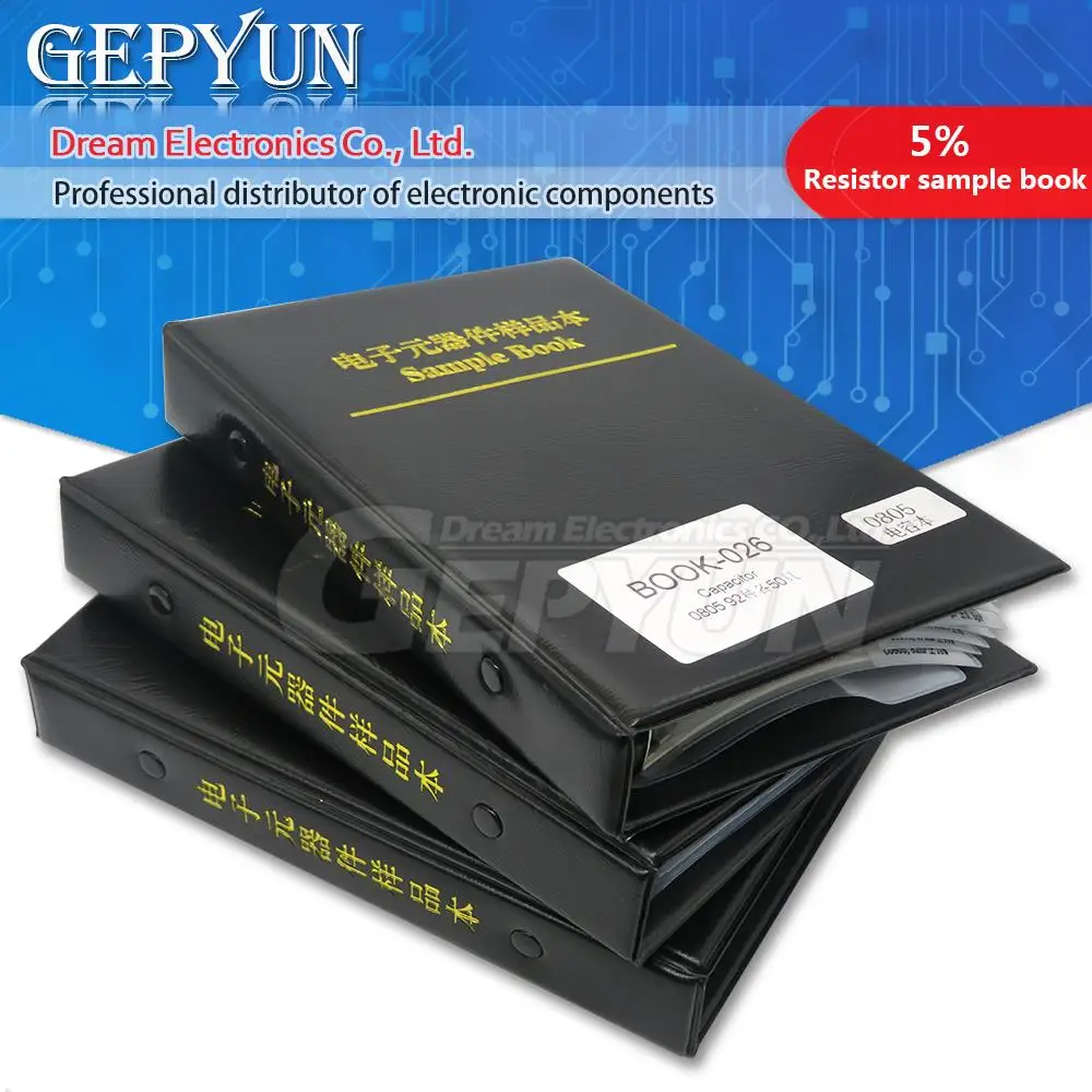 Resistor Kit Smd Book 0603/0805/0402/1206/0201 Resistor sample book 5% SMT 170/177 Values 25/50 pcs 0R-10M Smd Sample Book