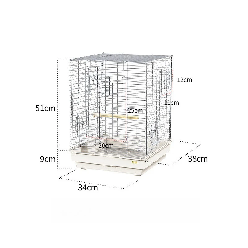 

Stainless steel bird cage, household, horizontal silk munia, pearl, canary, peony, small