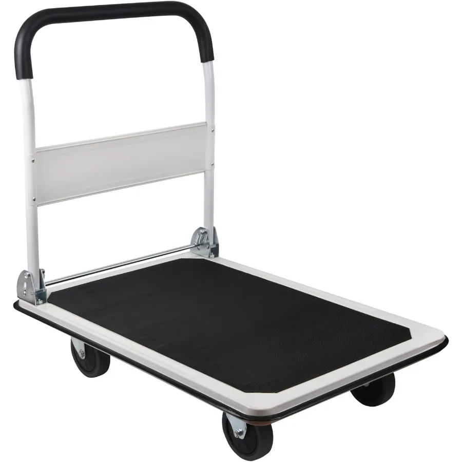 شاحنة منصة كبيرة الحجم بسعة 880 رطل للتخزين عالي التحمل والنقل بتصميم قابل للطي مع خافت 35.8 × 24 × 34.3 بوصة