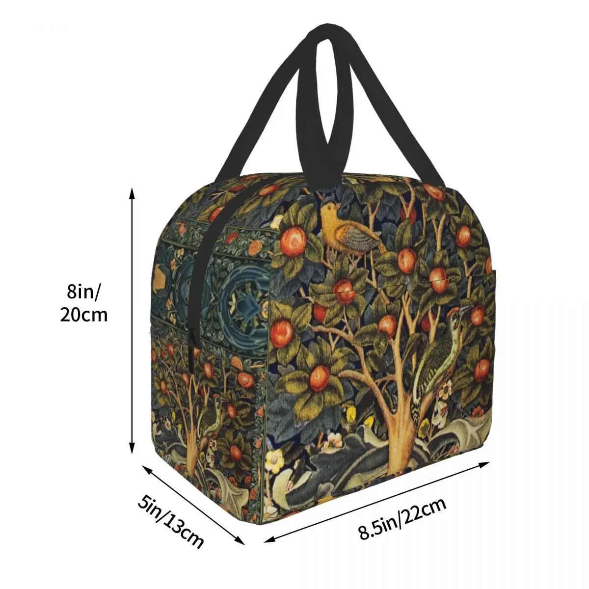 William Morris Forest Animals Thermal Insulated Lunch Bag Portable Lunch Box for Women Kids Floral Art Outdoor Picnic Food Bags