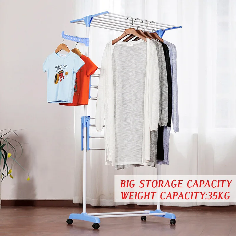 COSTWAY Clothes Hanger Coat Rack Floor Hanger Storage Wardrobe Clothing Drying Racks Porte Manteau Kledingrek Perchero De Pie