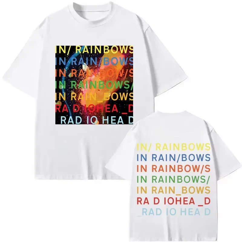 Unisex 2026 Rock Band Radiohead in Rainbows Album Merch Y2K Fashion Casual Summer Short Sleeve Women's and Men's T-Shirt