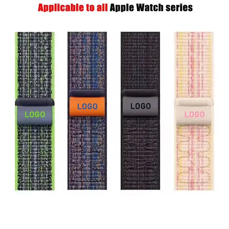 Nylon Loop For Apple Watch Strap 45mm 44mm 49mm 46mm 40mm 41mm 38mm 42mm Correa Bracelet iWatch Series 6 Se 7 8 9 10 ultra2 band