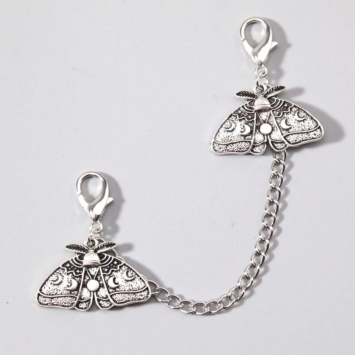 Gothic Dark Style Halloween Moth Pendant Chain Shoe Additions Punk Canvas Shoe And Boot Charms Shoe And Boot Decorations Buckles