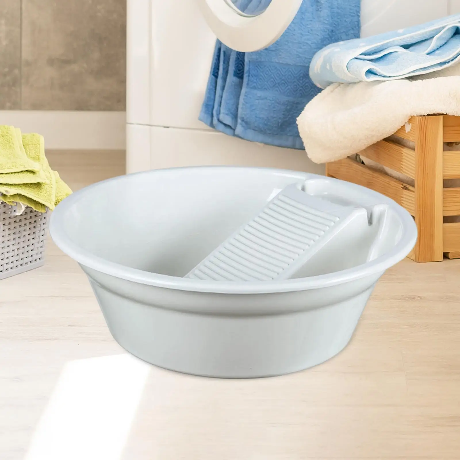 Washboard Basin for Hand Washing Clothes, Portable, with Washboard, Clothes Hand Wash Board for Underwear, Blouses