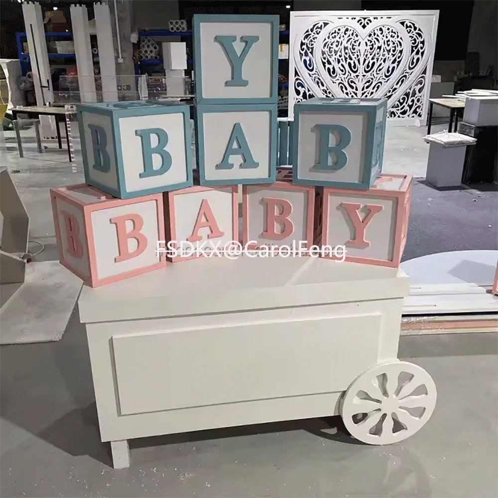 

Square Acrylic Baby Blocks Baby Clear ABC Display Shower For Party Supplies