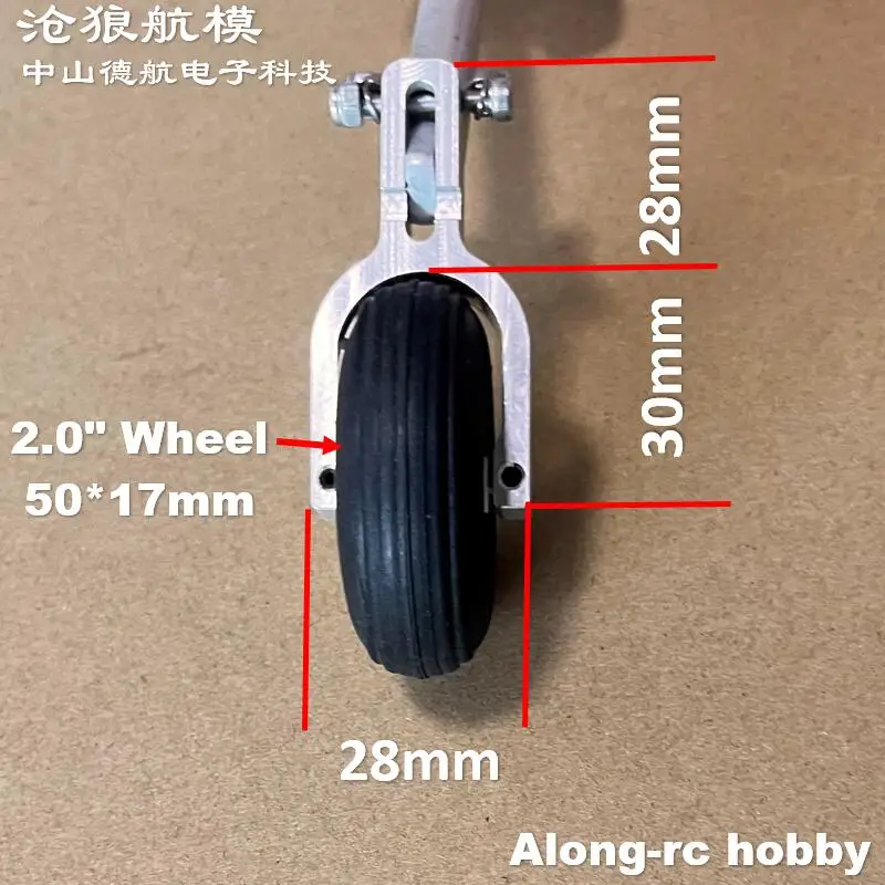 Amortisseur à Double ressort D4 M4, 98mm à 158mm, train d'atterrissage à genoux, roue en PU de 2.0 pouces pour avion RC 3-4kg, pièce de bricolage