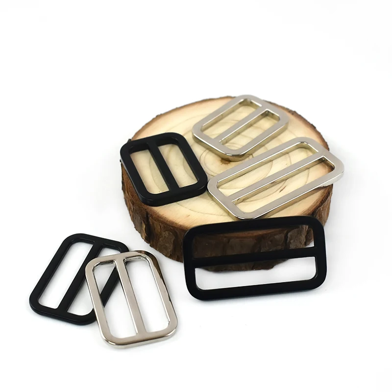 5/10Pcs Meetee 25-50mm Metal Tri Glide Slide Ring Buckle Webbing Strap Bag Belt Rectangle Adjuster Hook Leather Craft Accessory