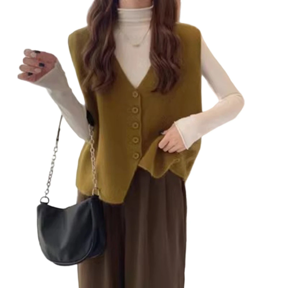 

Многослойный свитер без рукавов с V-образным вырезом для женщин, вязаный кардиган, жилет для повседневной и праздничной верхней одежды