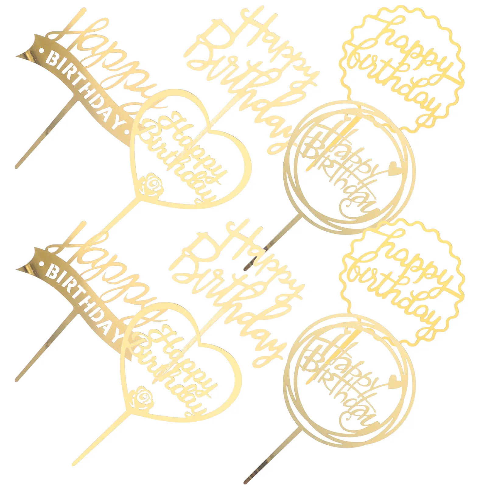 

10 Pcs Insert Baking Decorative Inserts Acrylic Birthday Party Supplies Cupcake Topper Decoration Practical Chic Different